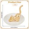 GORGECRAFT Cat Posture Ring Holder Golden Kitty Tail Dish Jewelry Tray Ring Round Dishes Trinket Tray Ceramic Jewelry Storage Home Deco for Women Friend Birthday Gift Tabletop Ornament view 2