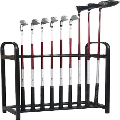 Scpantkend Black Golf Club Organizers Shelf, Portable Metal Golf Clubs Display Stand Rack for Indoor Outdoor, 18-rods Golf Putter Holder