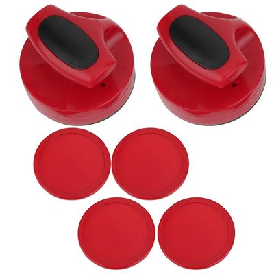 MUNEFE Table Hockey Pushers Pucks Set, 94MM Slider Pusher Set, ABS Red Mini Hockey Pucks with 4 Pucks Aries for ame Tables
