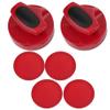 MUNEFE Table Hockey Pushers Pucks Set, 94MM Slider Pusher Set, ABS Red Mini Hockey Pucks with 4 Pucks Aries for ame Tables view 1