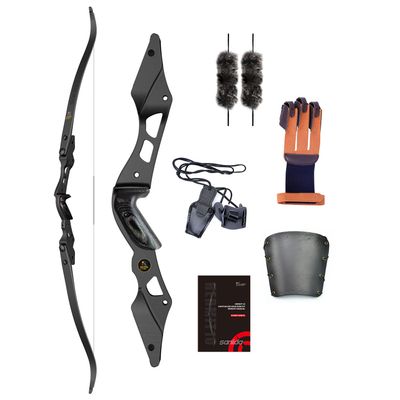 Sanlida Hermit 10 ILF Hunting Recurve Bow Kit for Adults 60" 30-45 Lbs Archery Recurve Bow, CNC ILF Riser, Carbon & Graphite Foam Core ILF Limbs, RH Only, Limited Life-time Warranty (60",40 Lbs)