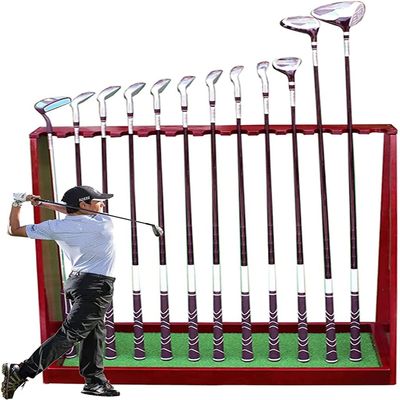 Scpantkend Golf Club Stand Holder on Green, Wooden Golf Club Organizers Display Rack 13 Putter Holder, Outdoor Golf Club Equipment Storage Rack (Color : Holds 13 Putter Clubs)