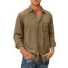 Turtle Neck Shirt Men, Men's Solid Casual Button Down Collar Shirts Long Sleeve Dress with Pocket Mens Fall Shirts Business Casual for Men Dress Shirt Slim Shirts Casual (3XL, Green) view 1