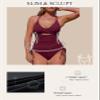 Aleumdr One Piece Swimsuit for Women Tummy Control Bathing Suits V Neck Crisscross Back Side Tie Monokini Biking Red Small view 4