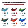 Camp Double Nylon Hammocks Camping Portable Parachute Hammock Outdoor Hiking Travel Backpacking Camping Gear Strong (Orange) view 3