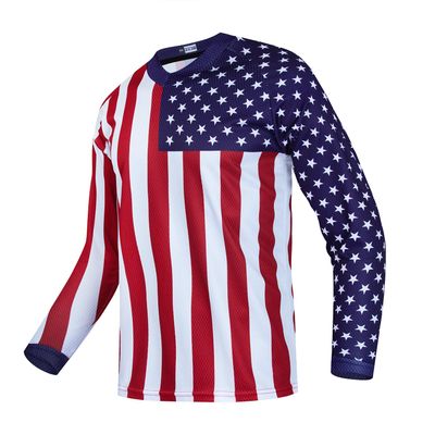 Cycling Jersey MenMTB T Shirt Long Sleeve Youth Off-Road Motorcycle Jersey Bicycle Clothes Anti-UV USA XXL