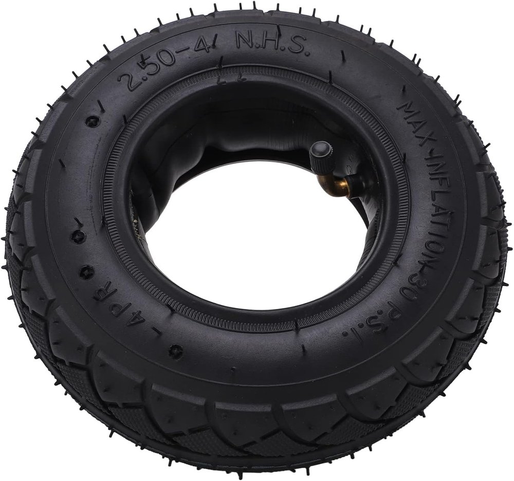2.504 Tire and Inner Tube Set, Rubber Inner Outer Tyre Replacements, Flexible Adjustment Solid Connection, for Hand Truck, Utility Cart, Lawn Mowers