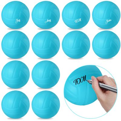 SMAODSGN 12 PCS 4 Inch Mini Volleyball Balls Miniature Volleyballs Roundnet Game Replacement Balls Little Volleyball Gifts for Players Team Teen Pool Stadium (Blue)