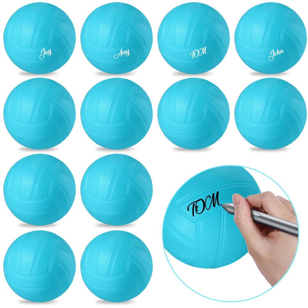 SMAODSGN 12 PCS 4 Inch Mini Volleyball Balls Miniature Volleyballs Roundnet Game Replacement Balls Little Volleyball Gifts for Players Team Teen Pool Stadium (Blue)