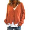 Cardigan Sweater for Women Cropped Knit Cardigans Open Front V-Neck Crochet Solid Sweaters Long Sleeve Button Up Tops view 1