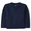 The Children's Place,Long Sleeve Rolled Cuff Henley Shirt,Medium (7/8) Tidal Blue view 1