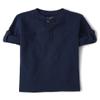The Children's Place,Long Sleeve Rolled Cuff Henley Shirt,Medium (7/8) Tidal Blue view 2