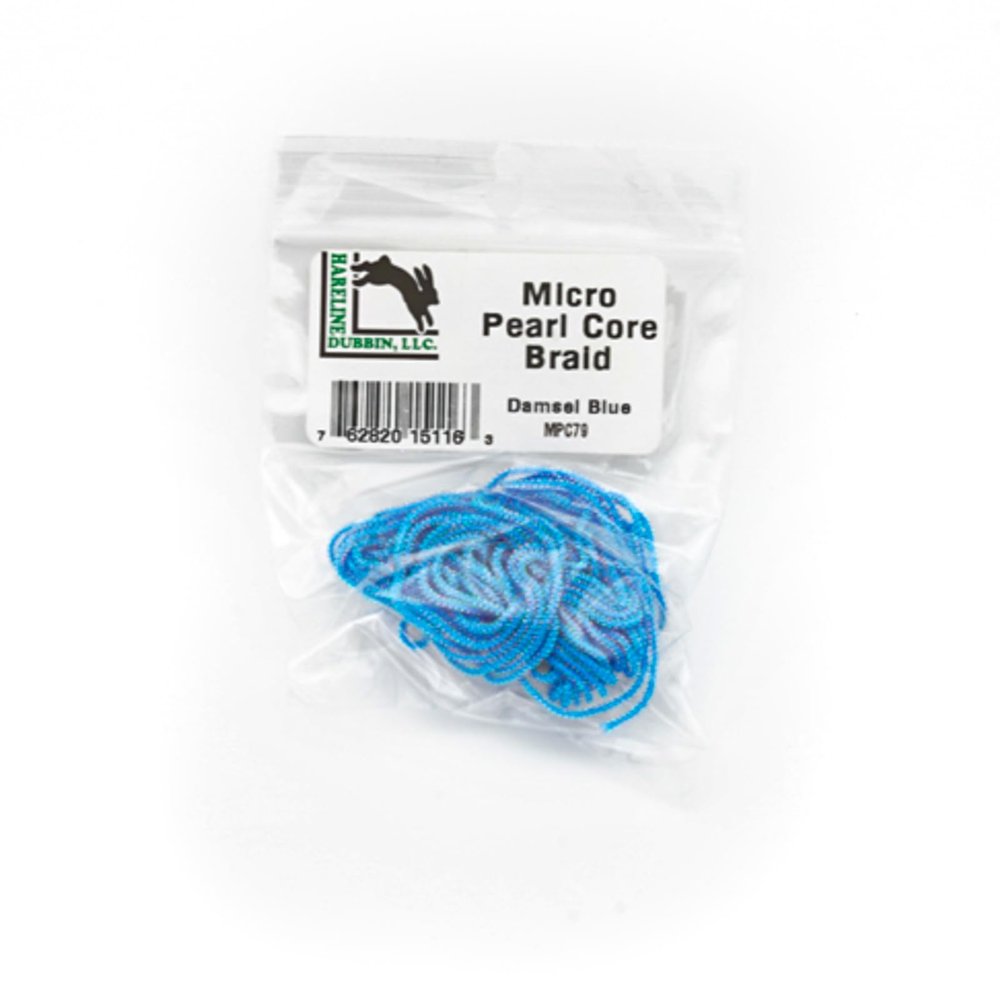 Hareline Micro Pearl Core Braid 79 Damsel Blue