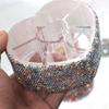Konforhom Small Heart Shaped Jewelry Box Travel Mini Organizer Storage Case for Rings Earrings Necklace with Bling White Cystals view 3