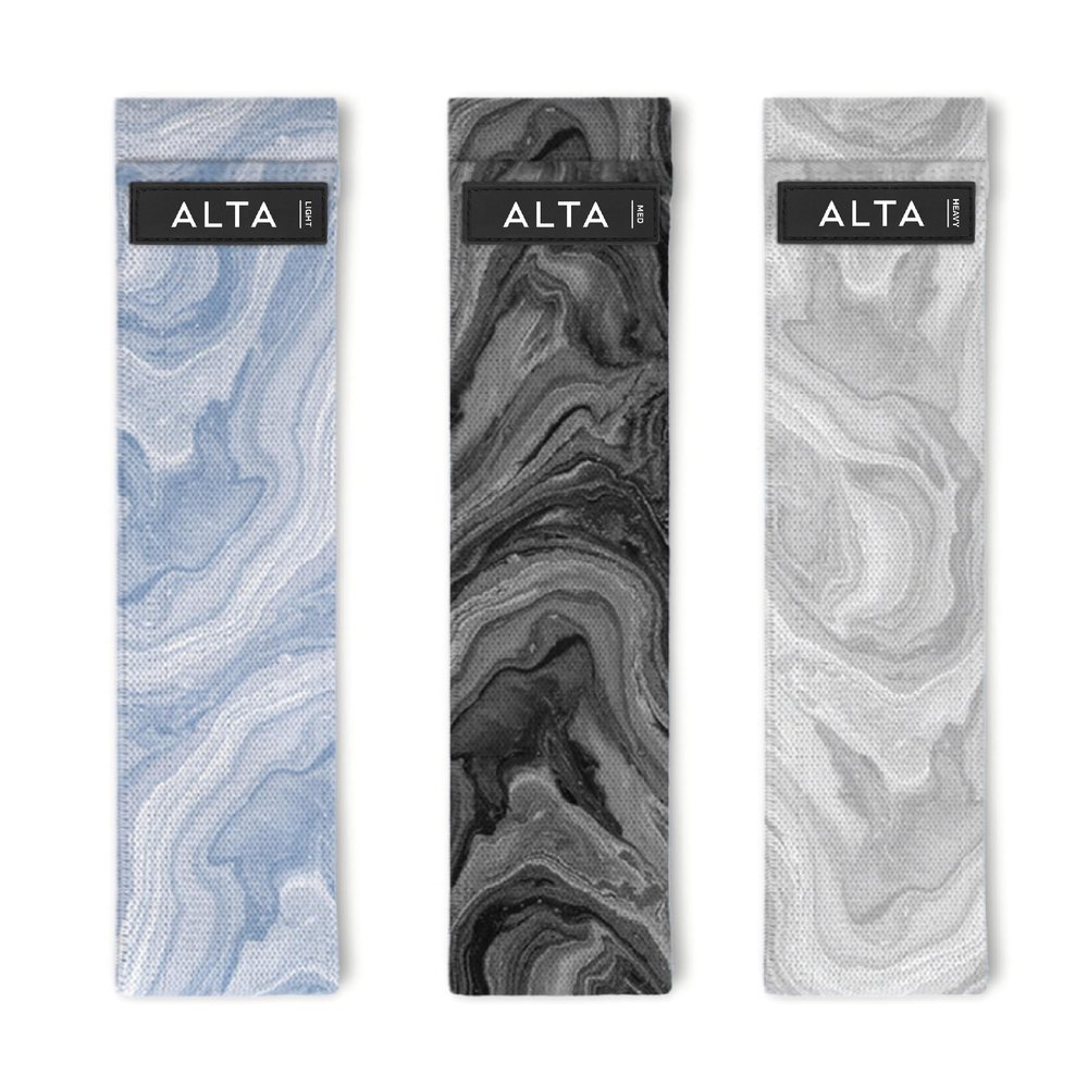 ALTA Booty Bands for Women - Premium Non-Slip Fabric Resistance Bands for Working Out - Cloth Resistance for Legs, Fabric Exercise Leg Straps for Working Out Women, Looped Hip Loop Set