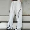 Womens Cargo Pants Baggy Parachute Y2K Teen Girls Elastic High Waisted Pants Lightweight Drawstring Fashion Cargo Pants view 3