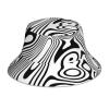 Woyaba Bucket hat,Black and White Funny Warped Lines Black and White hat Outdoor Sun hat Fisherman hat Reversible Bucket hat for Women Men Adult view 1