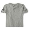 The Children's Place,Long Sleeve Rolled Cuff Henley Shirt,XLarge (14) Smoke Grey view 1