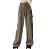 Womens Baggy Cargo Pants High Waisted Parachute Y2K Teen Girls Wide Leg Jogger Pants Streetwear Athletic Hiking Pants view 1