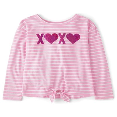 The Children's Place,Long Sleeve Knit Tie Front Top,Medium (7/8)