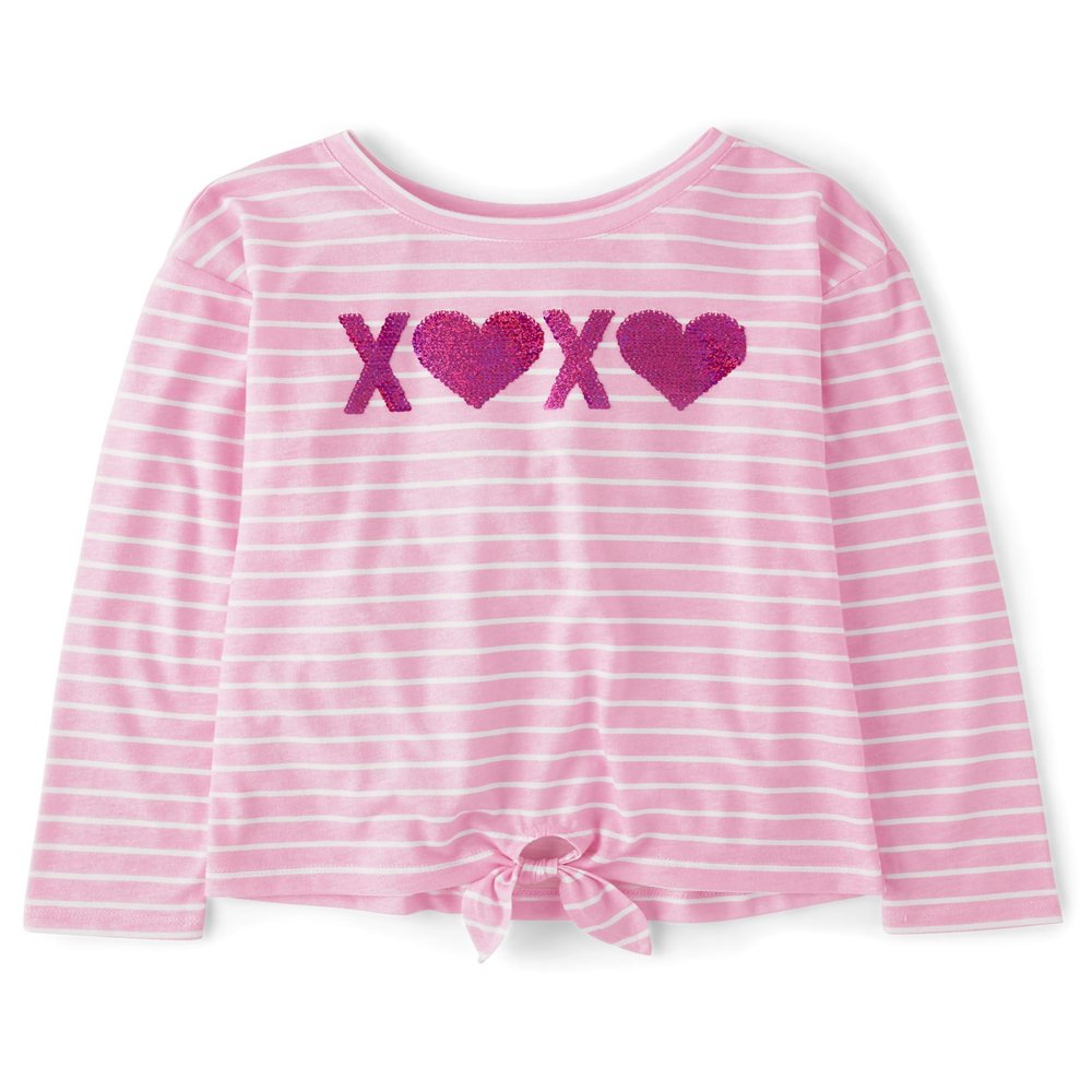 The Children's Place,Long Sleeve Knit Tie Front Top,Medium (7/8)