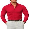 COOFANDY Men's Business Dress Shirts Long Sleeve Stretch Wrinkle Free Dress Shirt Red view 1