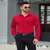 COOFANDY Men's Business Dress Shirts Long Sleeve Stretch Wrinkle Free Dress Shirt Red view 3