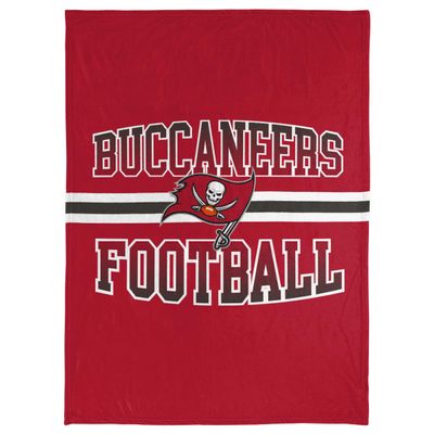 FOCO NFL Micro Raschel Plush Throw Blanket, Stripe Logo 45 x 60, Tampa Bay Buccaneers