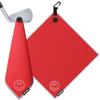 Ghost Golf Magnetic Towel (Greenside) - Premium Ultra-Absorbent Microfiber Golf Towel with Magnet for Golf Carts or Clubs - 18" x 18" Golfing Gear - Waffle Weave Pattern (Red) view 1