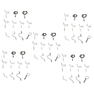 Sosoport 55pcs Stainless Steel Fly Fishing Rod Tip Repair Kit Set Top Ring Guide Eye Set for DIY Rod Building Supplies