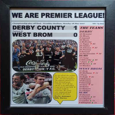 Assorted Derby County 1 West Brom 0-2007 Championship play-off final - framed print