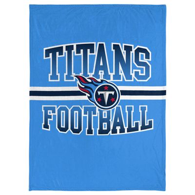 FOCO NFL Micro Raschel Plush Throw Blanket, Stripe Logo 45 x 60, Tennessee Titans
