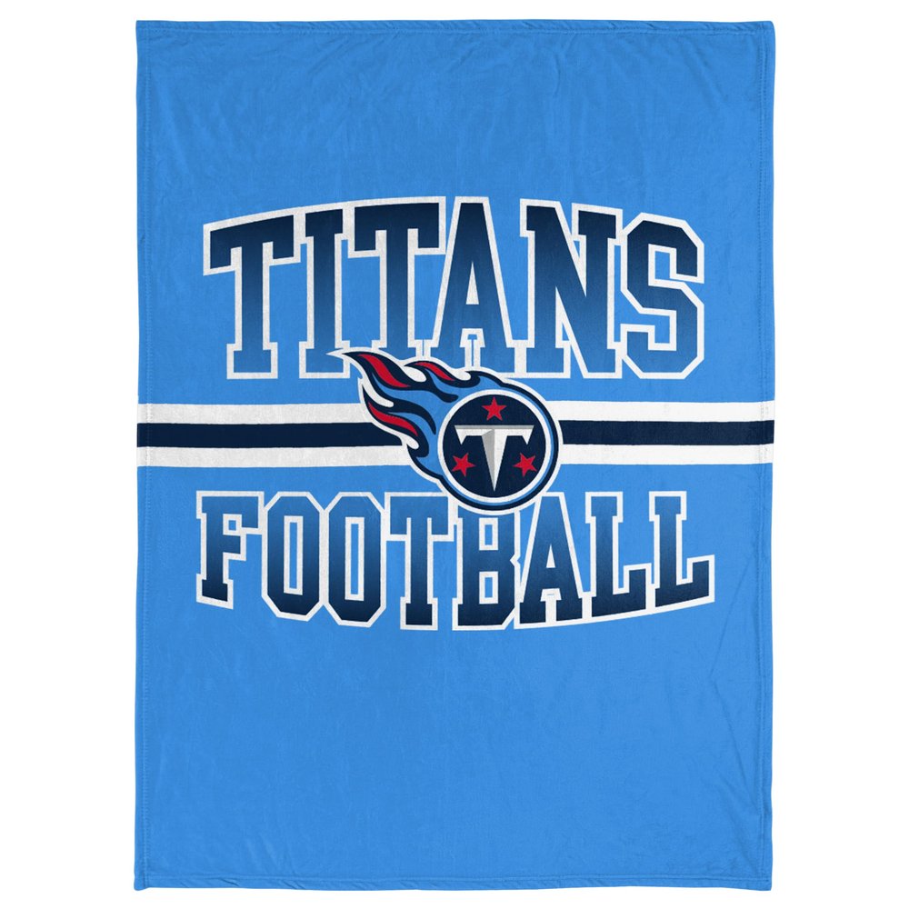FOCO NFL Micro Raschel Plush Throw Blanket, Stripe Logo 45 x 60, Tennessee Titans