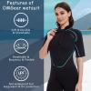 OMGear Diving Suit 3mm Neoprene Wetsuit Women Shorty Suit Short Sleeve Snorkel Suit Scuba Dive Suits Swimwear(WomenAqua75,2XL) view 4