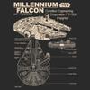 Star Wars Men's Millennium Falcon Detailed Drawing T-Shirt, Charcoal, XX-Large view 3