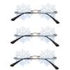 BESTOYARD 3 Pcs Snowflake Sunglasses Snowflake Shape Rimless Sunglasses Glasses for Kids Party Snowflakes Sunglass Kids Sunglasses Kid Sunglasses Party Sunglasses Metal Child Prom Clothing view 1