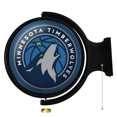 The Fan-Brand NBA Minnesota Timberwolves: Original Round Rotating Lighted Wall Sign- Sports Decor for Home, Game Room, Fan Cave & Garage - USA Made