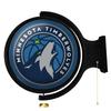 The Fan-Brand NBA Minnesota Timberwolves: Original Round Rotating Lighted Wall Sign- Sports Decor for Home, Game Room, Fan Cave & Garage - USA Made view 1