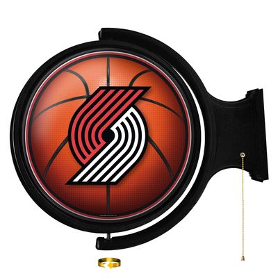 The Fan-Brand NBA Portland Trail Blazers: Basketball - Original Round Rotating Lighted Wall Sign- Sports Decor for Home, Game Room, Fan Cave & Garage - USA Made