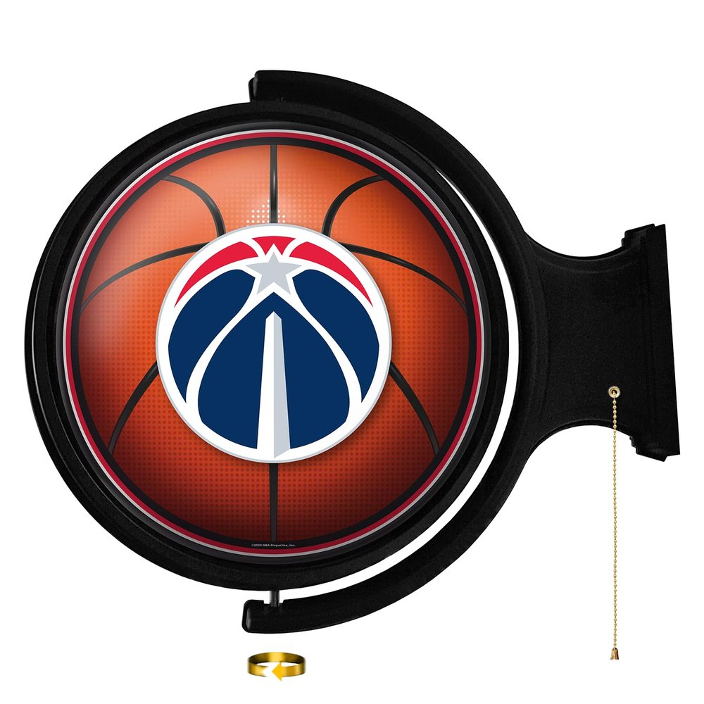 The Fan-Brand NBA Washington Wizards: Basketball - Original Round Rotating Lighted Wall Sign- Sports Decor for Home, Game Room, Fan Cave & Garage - USA Made
