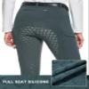 FitsT4 Sports Women's Winter Horse Riding Pants with Zipper Pockets Full Seat Riding Tights Fleece Lined Equestrian Breeches for Women Grey XS view 4
