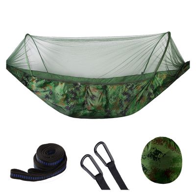 TEAKEA Camp Portable Outdoor Camping Hammock 1-2 Person Go Swing with Mosquito Net Hanging Bed Ultralight Tourist Sleeping Hammock Strong (B L290x140cm)