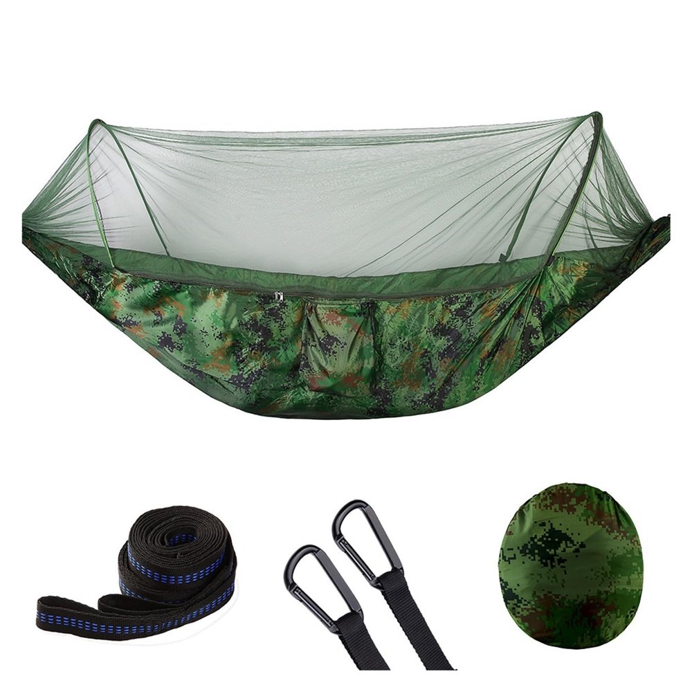 TEAKEA Camp Portable Outdoor Camping Hammock 1-2 Person Go Swing with Mosquito Net Hanging Bed Ultralight Tourist Sleeping Hammock Strong (B L290x140cm)