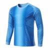 Loodgao Youth Boys Football Goalkeeper Shirts Padded Soccer Goalie Jersey Long Sleeve Athletic Top Stripedblue 11-12 Years view 3