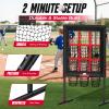 9 Hole Pitching Net with Strike Zone, Baseball Pitching Target, Softball Pitching Net, Protable and Adjustable Pitcher Training Equipment with Throwing Pitching Target view 4