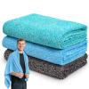 SOOWASH Microfiber Gym Towels for Showering Working Out Quick Dry Remove Bacterias Large Sizes Lightweight Gym Towel for Men Women Tennis Sports Towels for Body Hot Yoga 27 X 55 inch Black/Green/Blue view 1