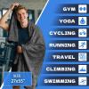 SOOWASH Microfiber Gym Towels for Showering Working Out Quick Dry Remove Bacterias Large Sizes Lightweight Gym Towel for Men Women Tennis Sports Towels for Body Hot Yoga 27 X 55 inch Black/Green/Blue view 2