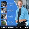 SOOWASH Microfiber Gym Towels for Showering Working Out Quick Dry Remove Bacterias Large Sizes Lightweight Gym Towel for Men Women Tennis Sports Towels for Body Hot Yoga 27 X 55 inch Black/Green/Blue view 3