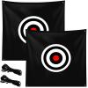 Golf Target Cloth 58x 59 Hitting Net Replacement Hanging Circle Backstop Training Aids for Indoor Outdoor Backyard Driving Range Court Practice (58 x 59, 2 Pack Black Target Cloth) view 1