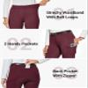 FitsT4 Sports Women's Winter Horse Riding Pants with Zipper Pockets Full Seat Riding Tights Fleece Lined Equestrian Breeches for Women Burgundy 2XL view 2